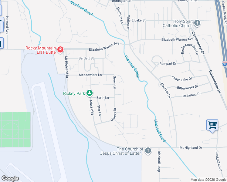 map of restaurants, bars, coffee shops, grocery stores, and more near 8 Penny Ln in Butte