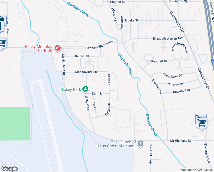 map of restaurants, bars, coffee shops, grocery stores, and more near 8 Penny Ln in Butte