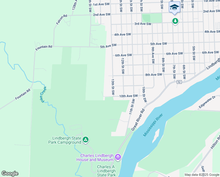 map of restaurants, bars, coffee shops, grocery stores, and more near 911 13th Street Southwest in Little Falls