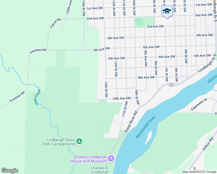 map of restaurants, bars, coffee shops, grocery stores, and more near 911 13th Street Southwest in Little Falls
