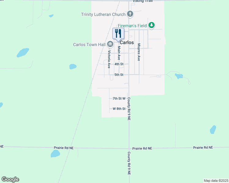 map of restaurants, bars, coffee shops, grocery stores, and more near 202 6th Street in Carlos
