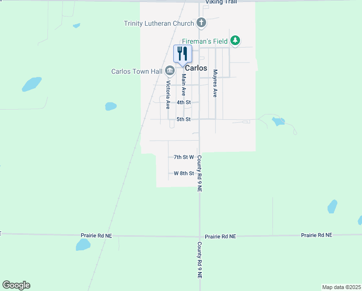 map of restaurants, bars, coffee shops, grocery stores, and more near 202 6th Street in Carlos