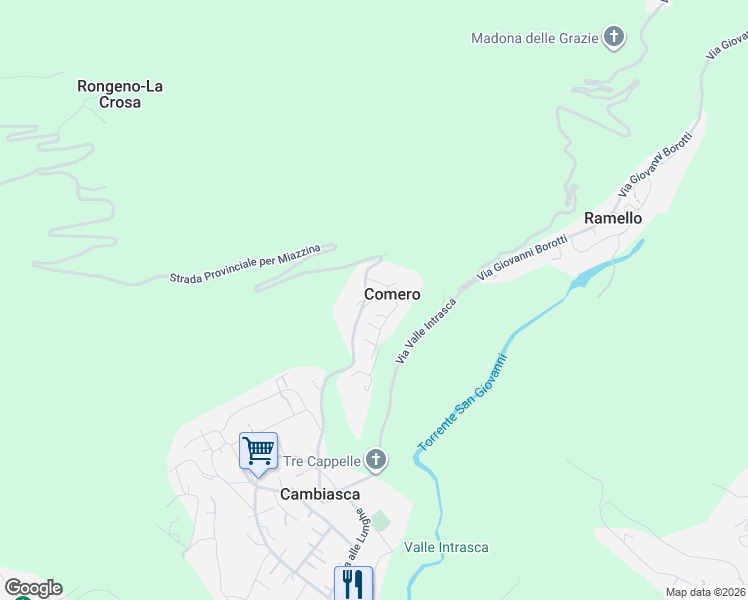 map of restaurants, bars, coffee shops, grocery stores, and more near 2 Via Garibaldi in Comero