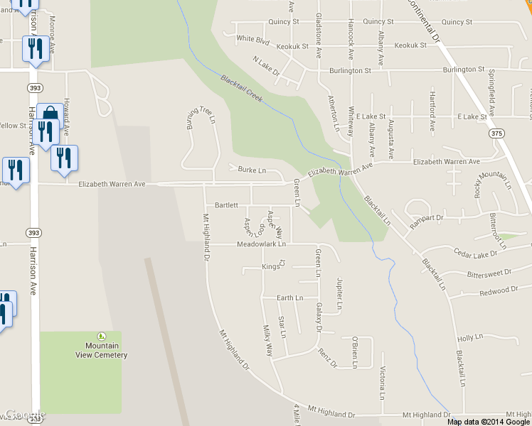 map of restaurants, bars, coffee shops, grocery stores, and more near 224 Aspen Loop in Butte