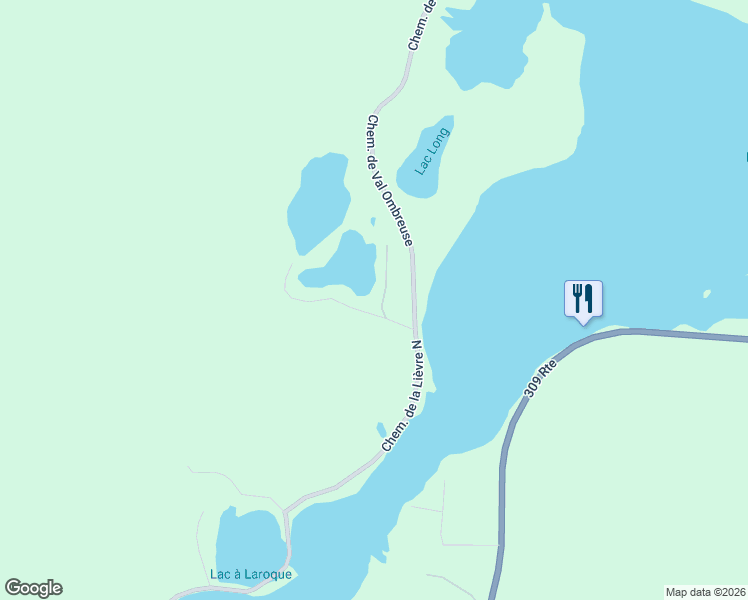 map of restaurants, bars, coffee shops, grocery stores, and more near 8 Chemin du Lac de l'Achigan in Outaouais