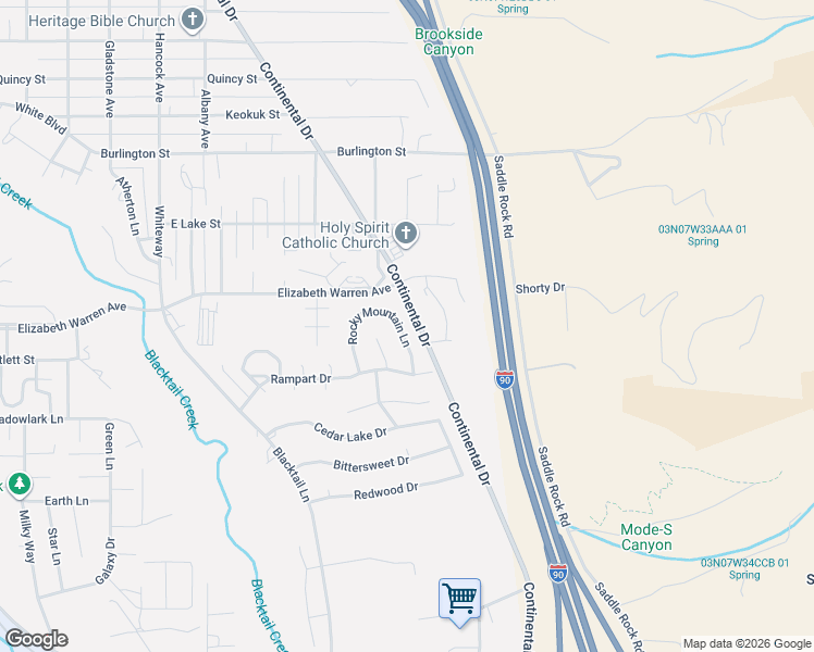 map of restaurants, bars, coffee shops, grocery stores, and more near 4315 Continental Drive in Butte