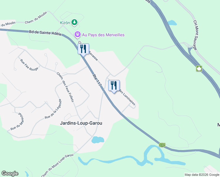 map of restaurants, bars, coffee shops, grocery stores, and more near 255 Rue Séraphin in Sainte-Adèle
