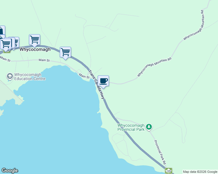 map of restaurants, bars, coffee shops, grocery stores, and more near 9657 Trans-Canada Highway in Whycocomagh