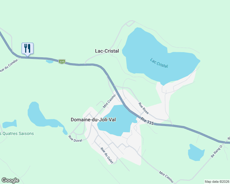 map of restaurants, bars, coffee shops, grocery stores, and more near 100 Montée Casino in Saint-Calixte-de-Kilkenny