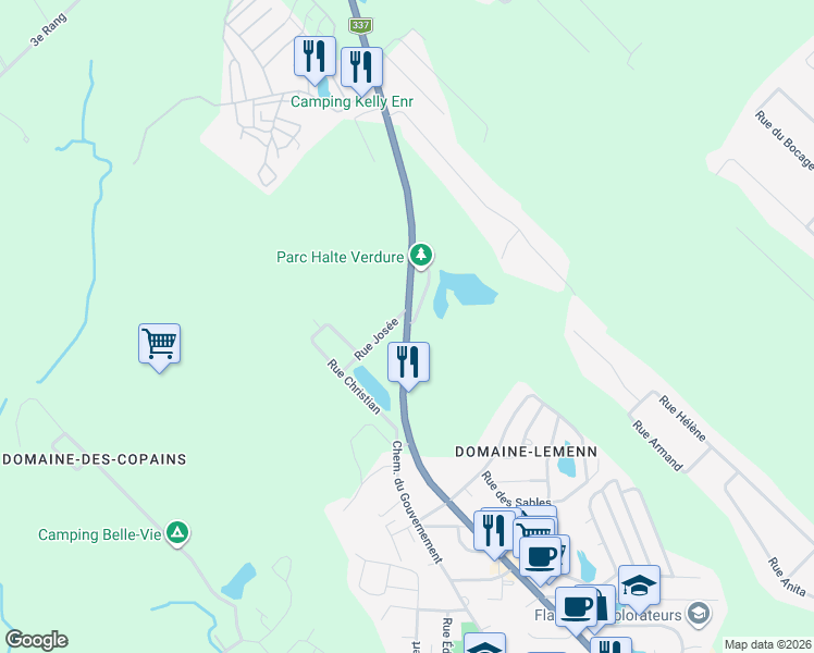 map of restaurants, bars, coffee shops, grocery stores, and more near 1759 Route 125 in Sainte-Julienne