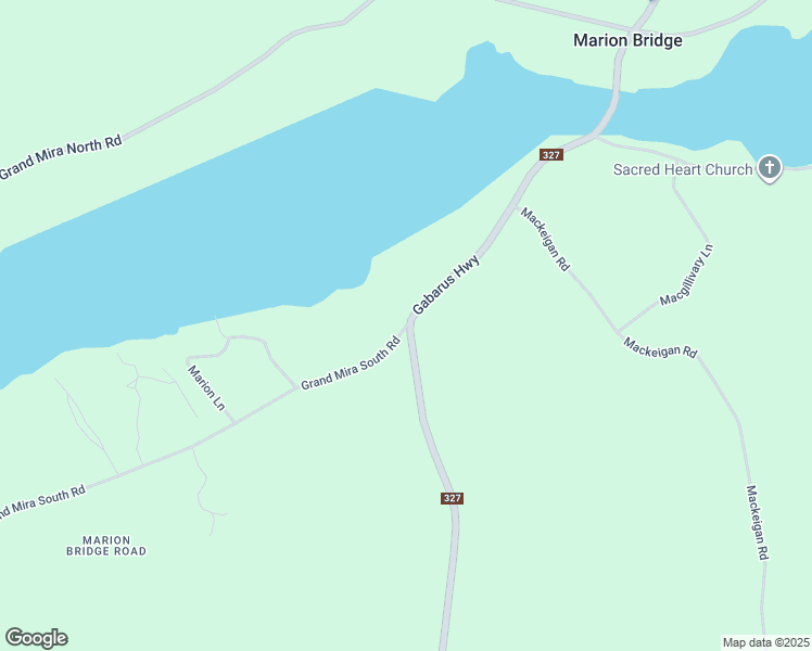 map of restaurants, bars, coffee shops, grocery stores, and more near 0 Grand Mira South Road in Marion Bridge