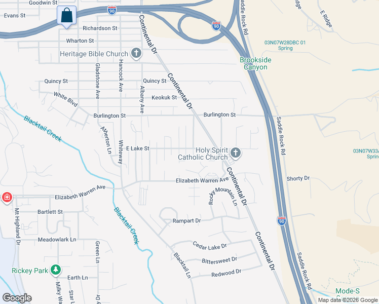 map of restaurants, bars, coffee shops, grocery stores, and more near 3586 Hartford Avenue in Butte