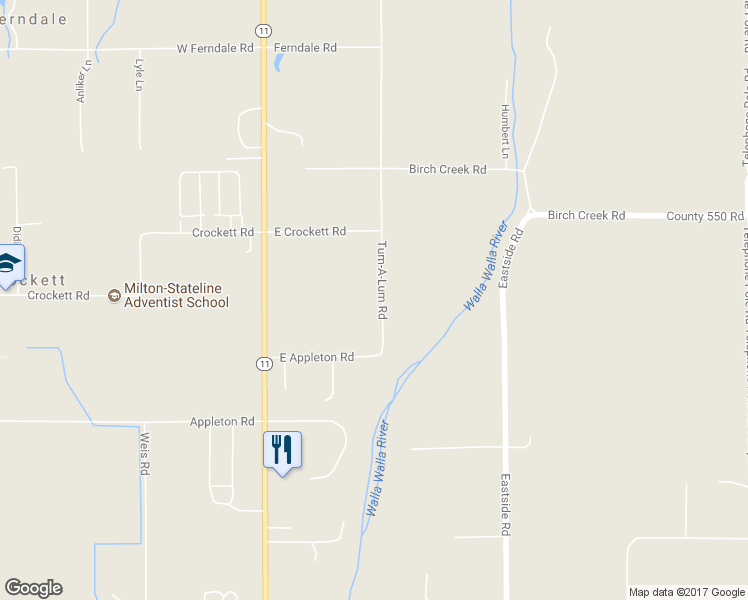 map of restaurants, bars, coffee shops, grocery stores, and more near 84708 Tum-A-Lum Road in Milton-Freewater