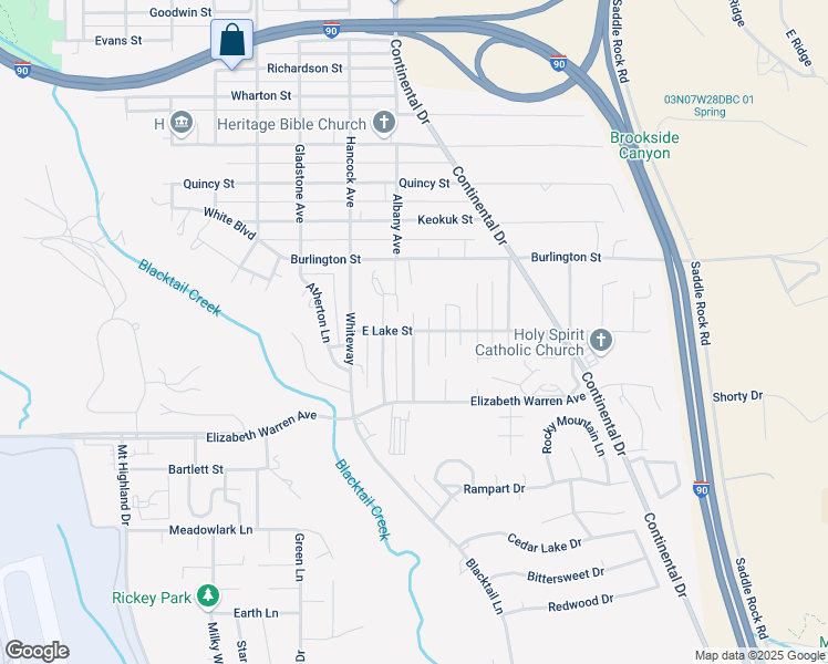 map of restaurants, bars, coffee shops, grocery stores, and more near 3515 Augusta Avenue in Butte