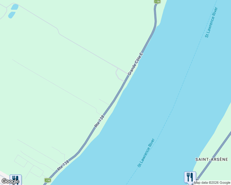 map of restaurants, bars, coffee shops, grocery stores, and more near Grande Côte Est in Lanoraie