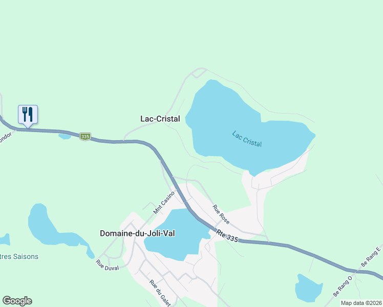 map of restaurants, bars, coffee shops, grocery stores, and more near 418 Rue de l'Hirondelle in Saint-Calixte