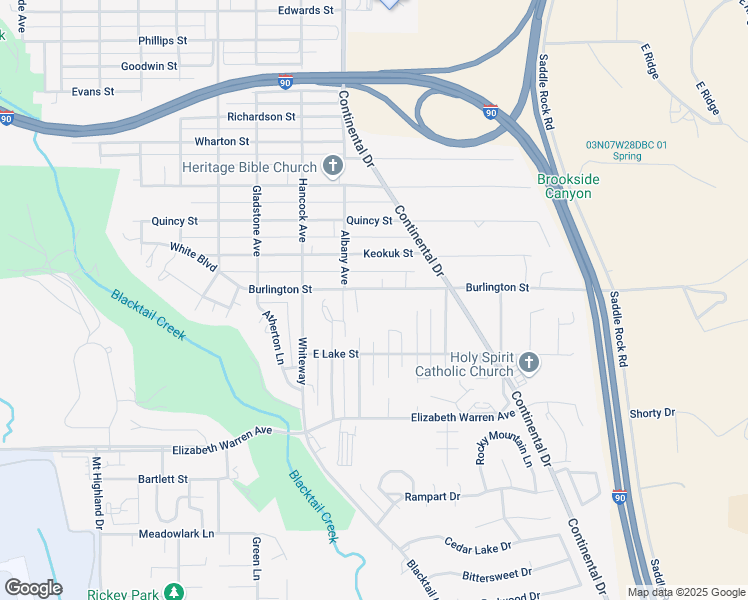 map of restaurants, bars, coffee shops, grocery stores, and more near 3305 Burlington Street in Butte