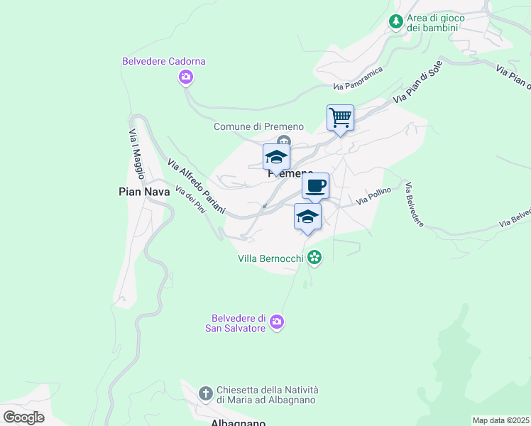map of restaurants, bars, coffee shops, grocery stores, and more near 33 Via IV Novembre in Premeno