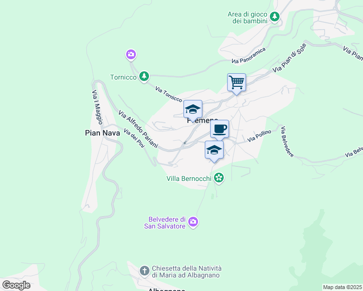 map of restaurants, bars, coffee shops, grocery stores, and more near 33 Via IV Novembre in Premeno