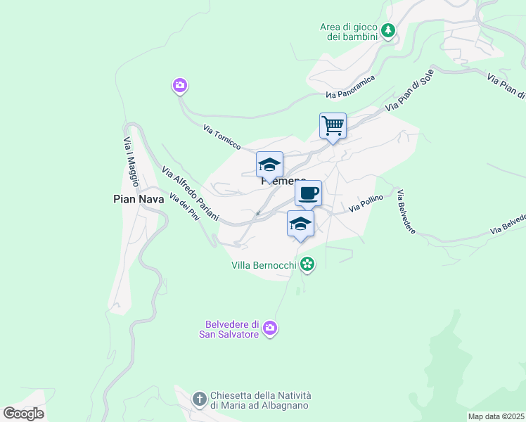 map of restaurants, bars, coffee shops, grocery stores, and more near 33 Via IV Novembre in Premeno