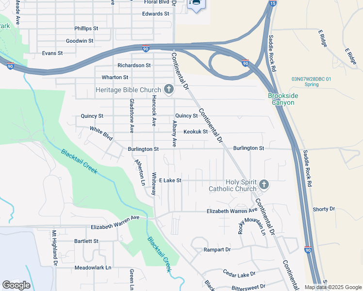 map of restaurants, bars, coffee shops, grocery stores, and more near 3305 Burlington Street in Butte