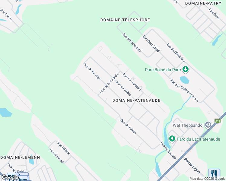 map of restaurants, bars, coffee shops, grocery stores, and more near 1339 Rue Bocage in Sainte-Julienne