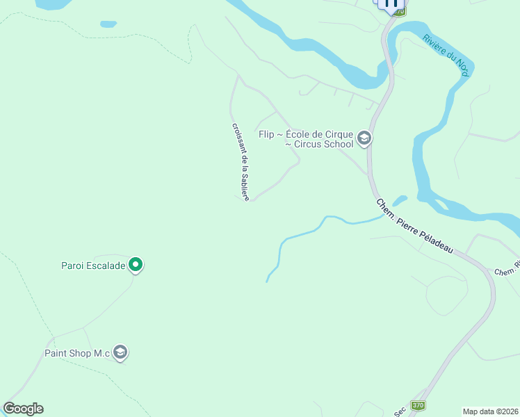 map of restaurants, bars, coffee shops, grocery stores, and more near 1120 croissant de la Sabliere in Sainte-Adèle