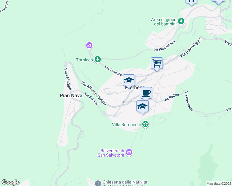 map of restaurants, bars, coffee shops, grocery stores, and more near 38 Via Luigi Mangiagalli in Premeno