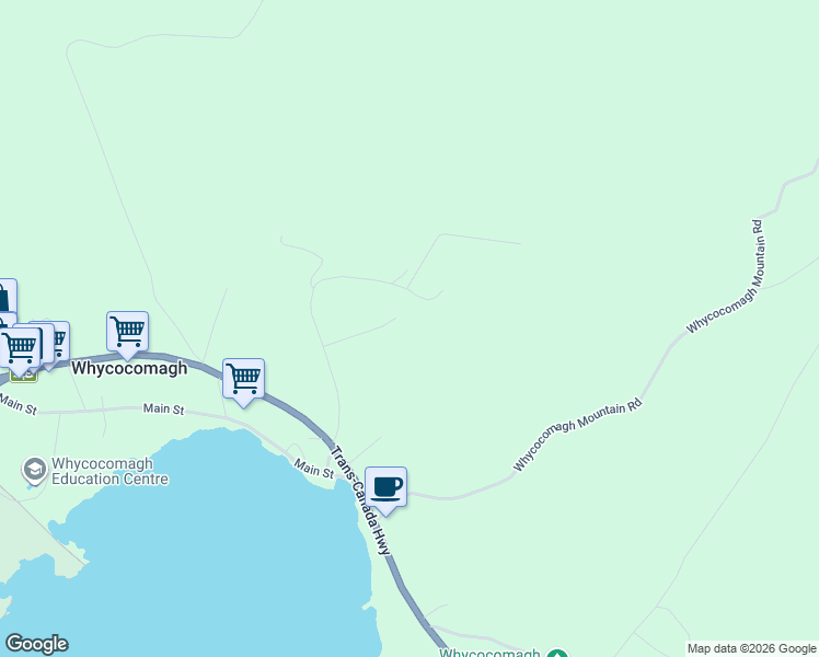 map of restaurants, bars, coffee shops, grocery stores, and more near 174 Milford Road in Whycocomagh
