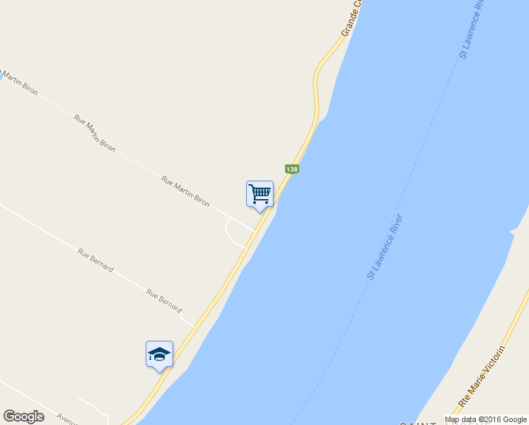 map of restaurants, bars, coffee shops, grocery stores, and more near 257 Grande Côte Est in Lanoraie