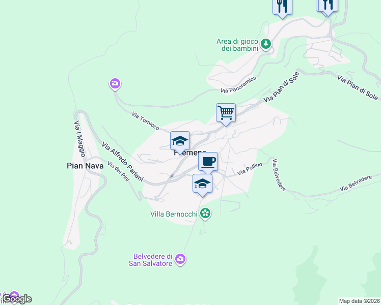 map of restaurants, bars, coffee shops, grocery stores, and more near in Premeno