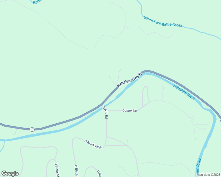 map of restaurants, bars, coffee shops, grocery stores, and more near 67491 Nehalem Highway North in Vernonia
