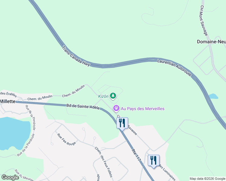 map of restaurants, bars, coffee shops, grocery stores, and more near 149 Place du Refuge in Sainte-Adã¨Le