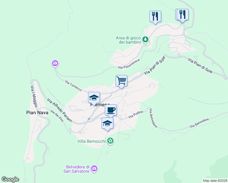 map of restaurants, bars, coffee shops, grocery stores, and more near 3 Via Madonnina in Premeno