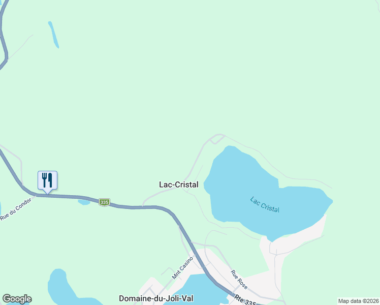 map of restaurants, bars, coffee shops, grocery stores, and more near 525 Rue du Colibri in Saint-Calixte