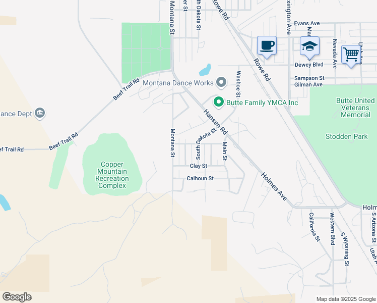 map of restaurants, bars, coffee shops, grocery stores, and more near 3210 Placer Street in Butte