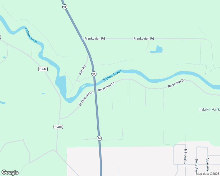 map of restaurants, bars, coffee shops, grocery stores, and more near Shirl Road in Manistique