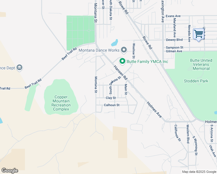 map of restaurants, bars, coffee shops, grocery stores, and more near 3210 Placer Street in Butte-Silver Bow