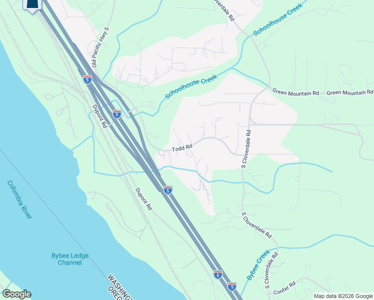 map of restaurants, bars, coffee shops, grocery stores, and more near 223 Ring Road in Kalama
