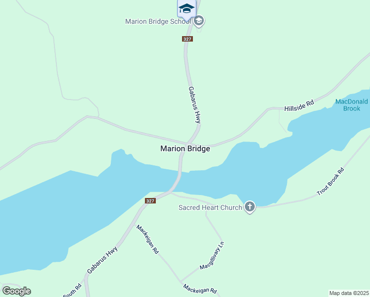 map of restaurants, bars, coffee shops, grocery stores, and more near in Marion Bridge