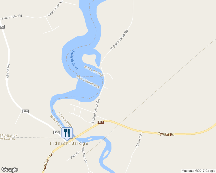 map of restaurants, bars, coffee shops, grocery stores, and more near 94 Tidnish Head Road in Amherst