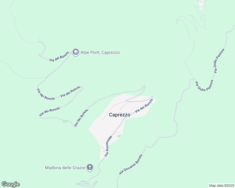 map of restaurants, bars, coffee shops, grocery stores, and more near Via dei Ronchi in Verbano-Cusio-Ossola