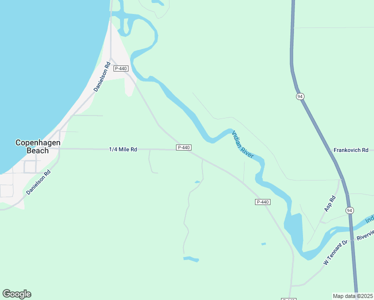 map of restaurants, bars, coffee shops, grocery stores, and more near County Road P-440 in Manistique