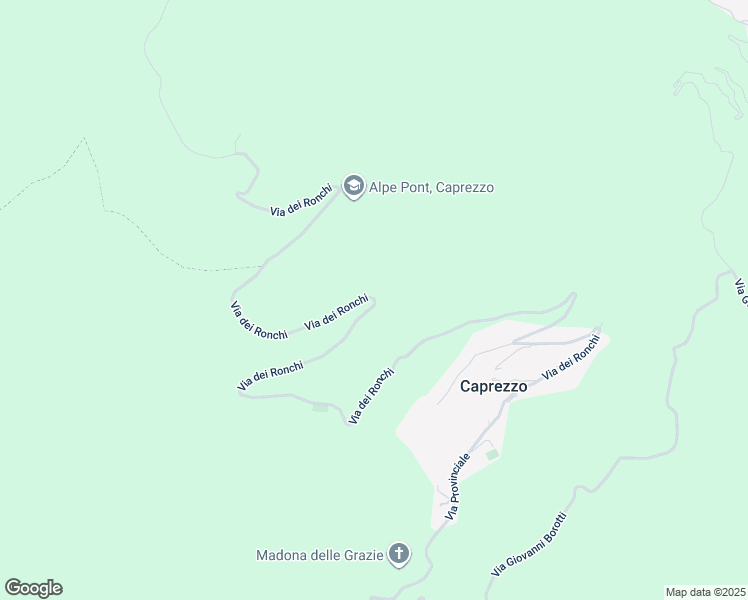 map of restaurants, bars, coffee shops, grocery stores, and more near Via dei Ronchi in Provincia del Verbano-Cusio-Ossola