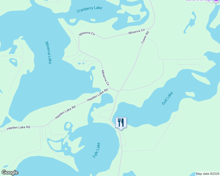 map of restaurants, bars, coffee shops, grocery stores, and more near 6409 Hayden Lake Road in Danbury