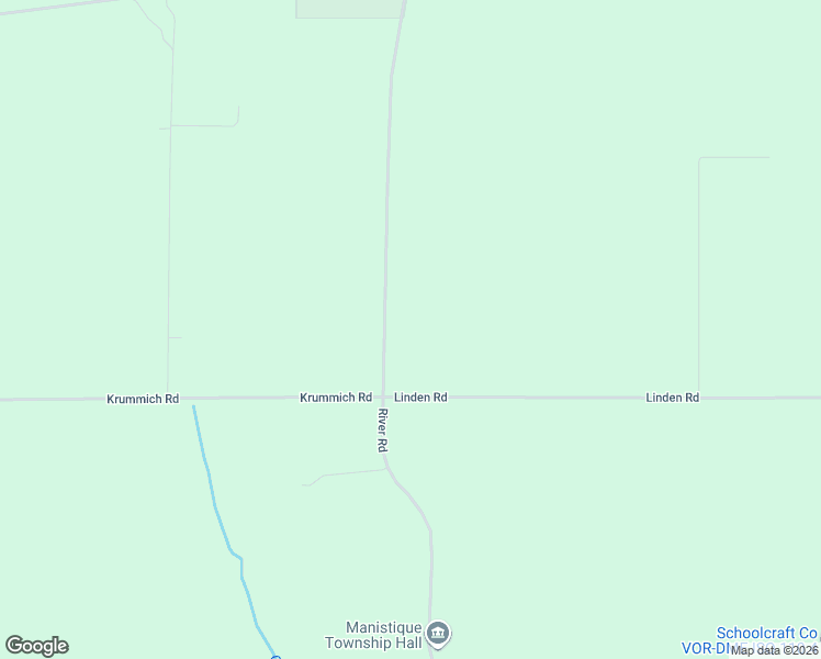 map of restaurants, bars, coffee shops, grocery stores, and more near River Road in Manistique