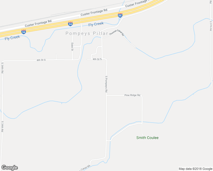map of restaurants, bars, coffee shops, grocery stores, and more near South Pompeys Road in Pompeys Pillar