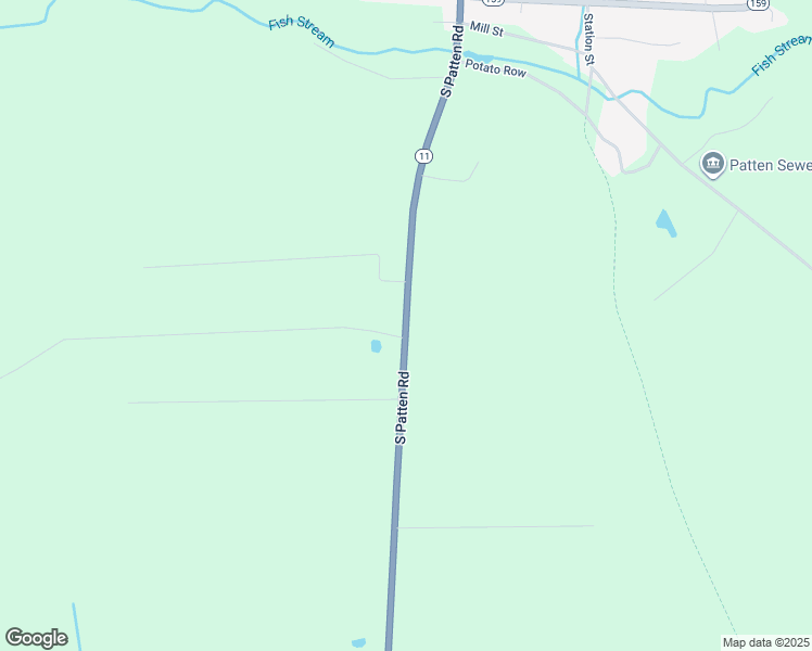 map of restaurants, bars, coffee shops, grocery stores, and more near 100 Maine 11 in Patten