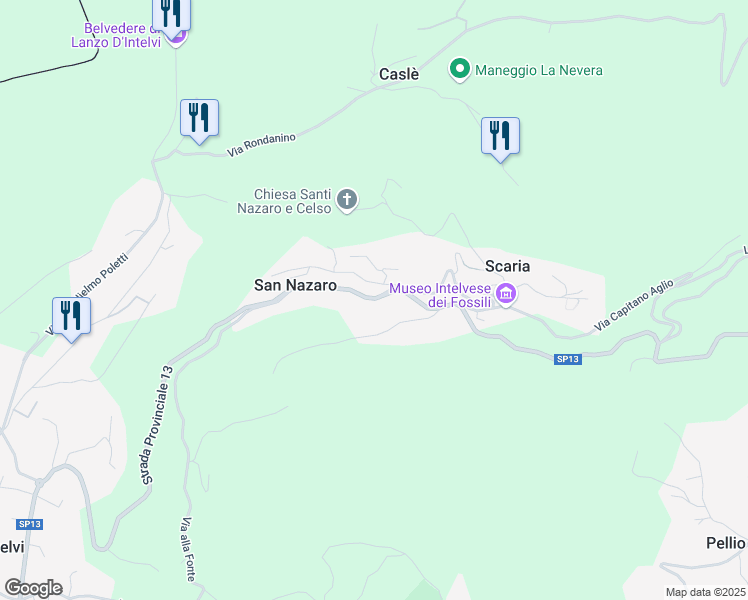 map of restaurants, bars, coffee shops, grocery stores, and more near 13 Via Privata in Lanzo D'intelvi