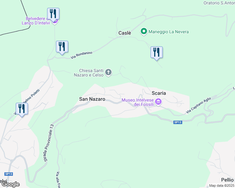 map of restaurants, bars, coffee shops, grocery stores, and more near 13 Via Privata in Lanzo D'intelvi